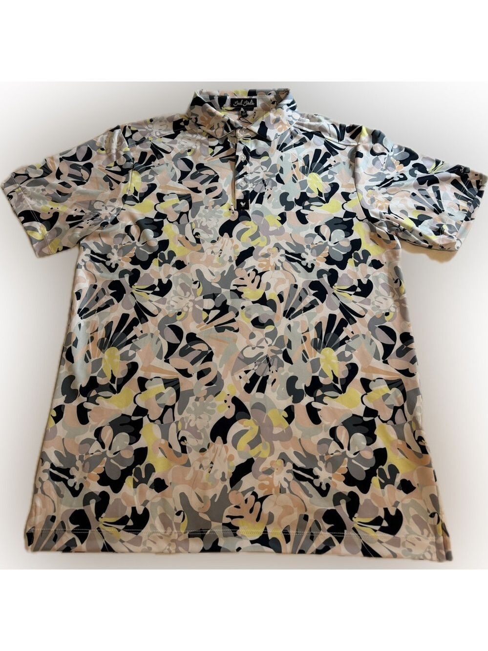 NWT Bad Birdie Savannah Swing Abstract Floral Performance Golf Polo Men’s M